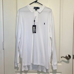 Polo by Ralph Lauren Men's White Long Sleeve Polo XL